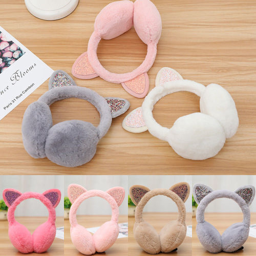 Warm Unicorn Headphones for Girls Winter Fur Ear Muffs For Women Winter Accessories Ear Cover Warmers Women Christmas Headband