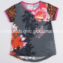 K3866#summer specific character children clothing with sequin