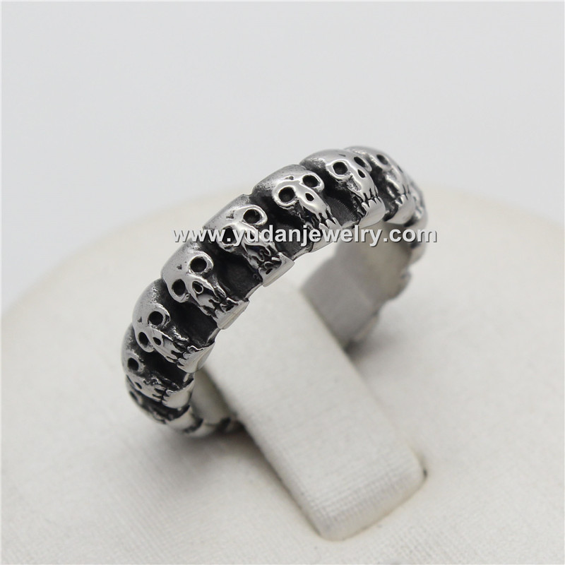 Guangzhou Ractory Wholesale Steel Biker Skull Ring Jewelry