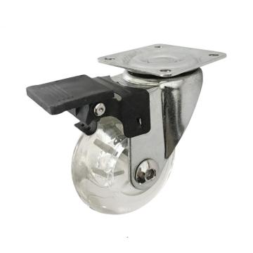 2'' Transparent Caster For Furniture With Brake