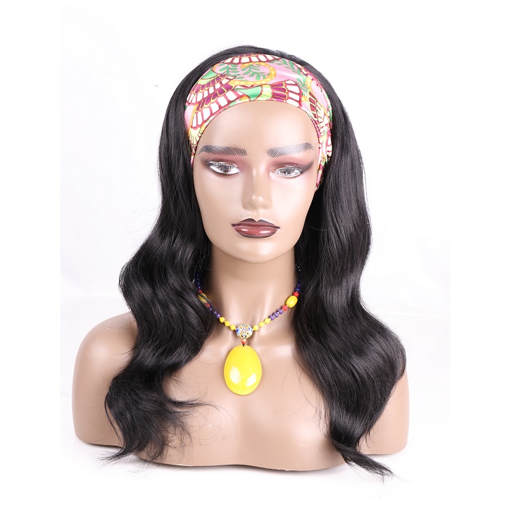 Julianna Kanekalon Headband Wig Black Woman Body Wave 22 inch Black 1B/27 Bone Straight Synthetic Headband Wig headband Wigs