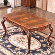 European dining table set baroque traditional carved wood dining table set