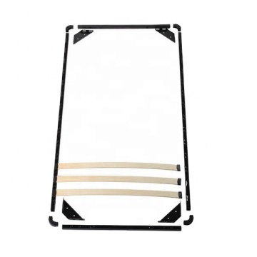 Wooden Slat Bed Base with Metal Frame