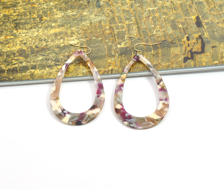 Custom tortoiseshell pattern hook earring jewelry for women iridescent trendy acetate ear ring