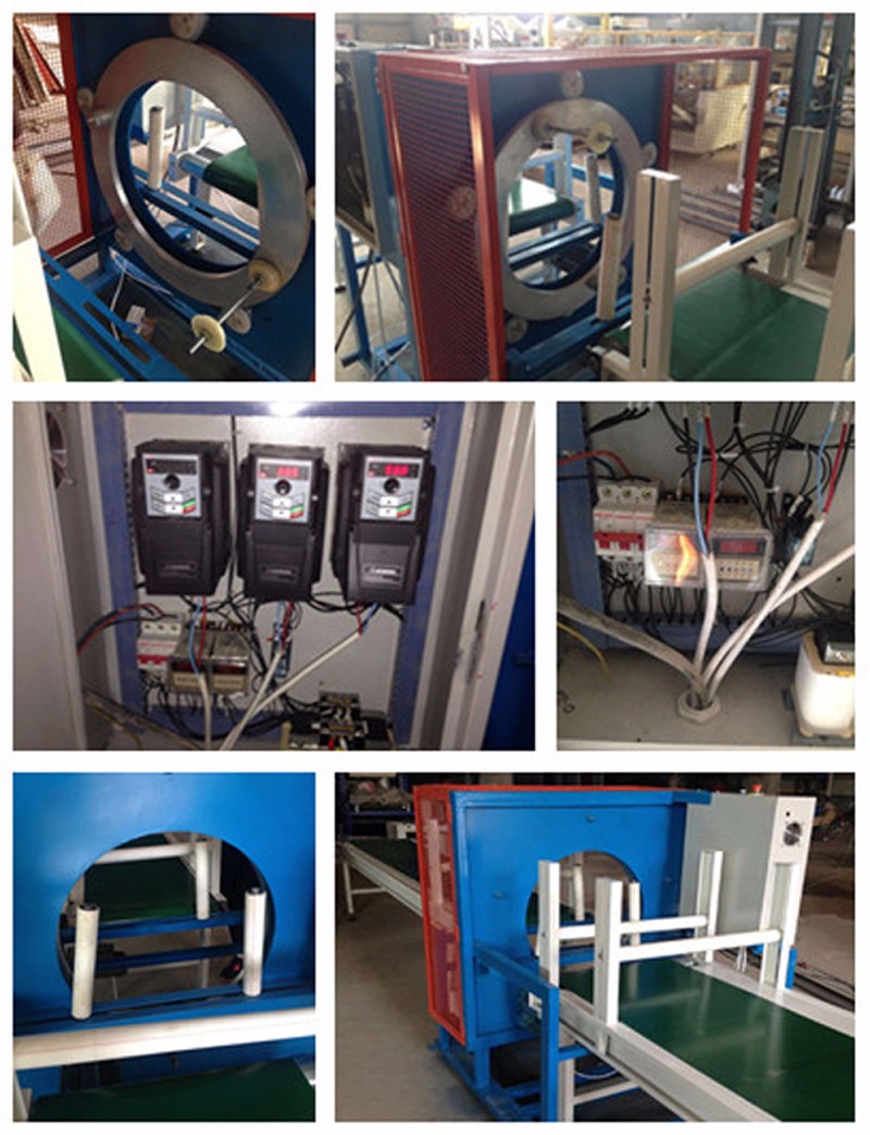 Full-automatic orbital horizontal stretch film wrapping machine use for packing long products