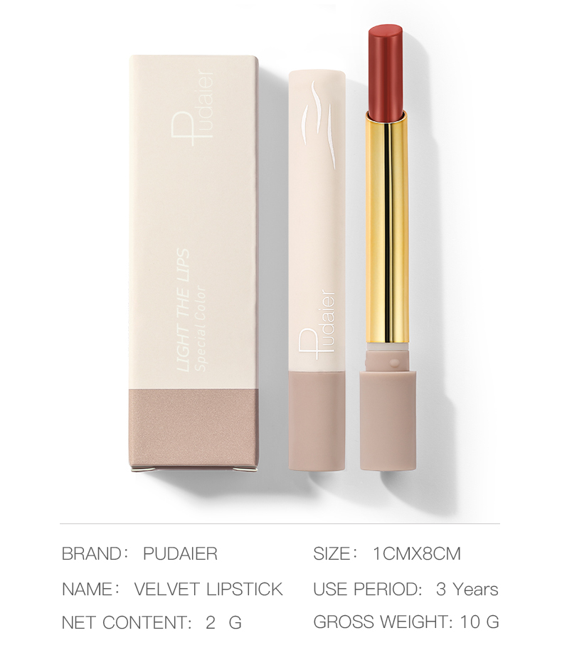 Pudaier New Lipstick Private Label Matte - Tropical Nude Cruelty-Free Nourishing Lipstick in Vibrant Shades