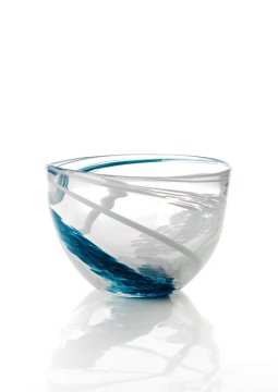 Handmade Clear Art Glass Vases , D215mm * H145mm * T215mm Supplier