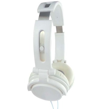 White Steel Headband Stereo Headphones Computer Headphones
