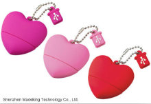 PVC USB Flash Drives Heart Shaped USB Flash Disk