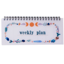 Portable Weekly Planner with Moon Phases and Wreath Theme