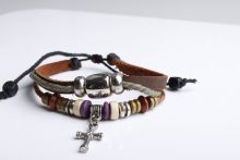 Adjustable Cords Knotting Handmade Woven Custom Leather Bangle Bracelets