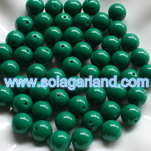 8/10/12/14/16/18/20 MM Acrylique Couleur Opaque Perles Rondes En Vrac Charms