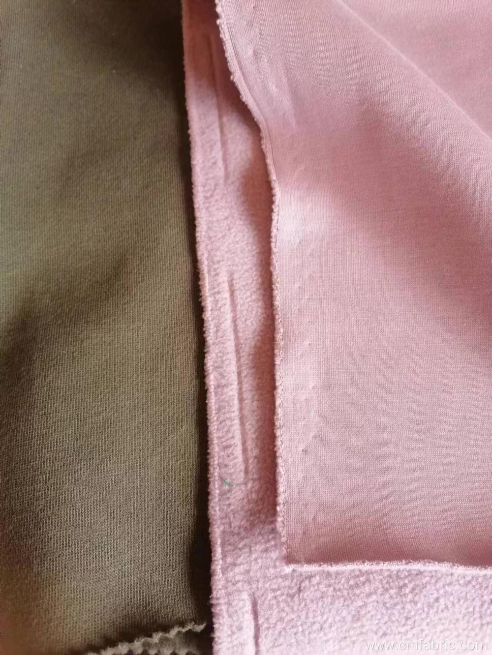Cotton polyester knitted back brushed french terry fabric
