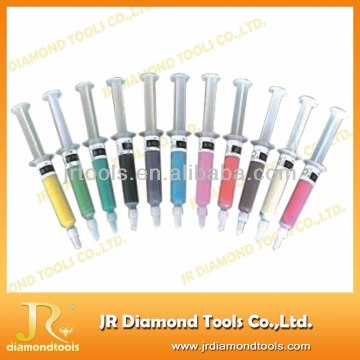 Synthetic diamond abrasive paste colored