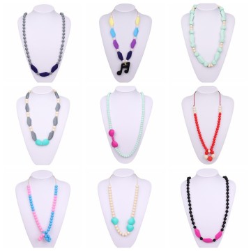 Silicone Beads Nursing Necklace BPA Free Modern Teething Necklace