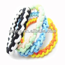 Lady blue braided elastic hair ties