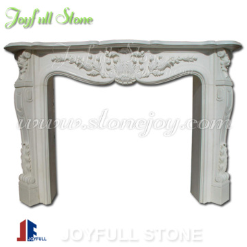 White Marble French Style Fireplace Mantel