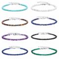 Bracelet de perle à facette en pierre authentique 3 mm Naturel Bracelet pour femmes hommes Girl ajusté à la main Bijoux de chakra en cristal de pierre de pierre à la main