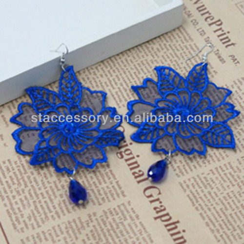 Hand Made Knitted Macrame Pendant Earring Fashion Jewelry
