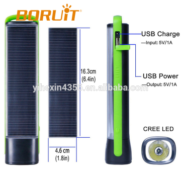 1 Watt Solar Power Flashlight / Power Bank Torch