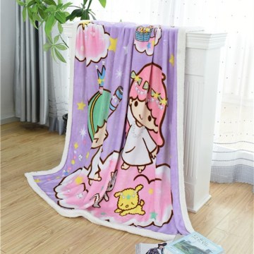 Wholesale china custom print cartoon chunky knit cartoon blankets, winter blankets 100% polyester