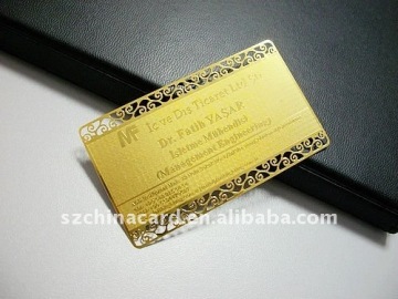 Gold plated metal business card