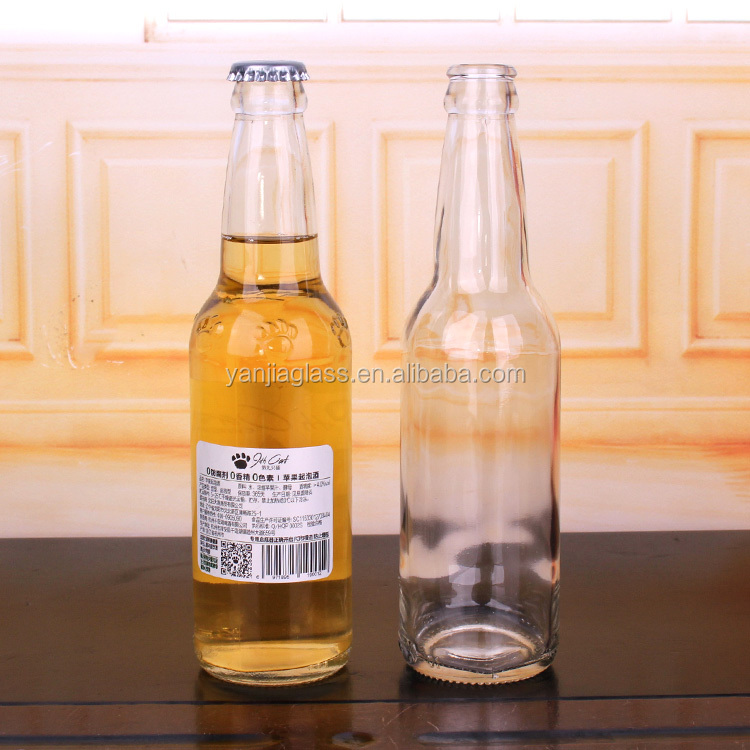 330ml high quality beer glass bottles with cap