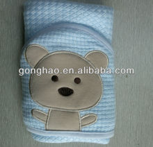 bamboo baby blanket with cute embroidery cap