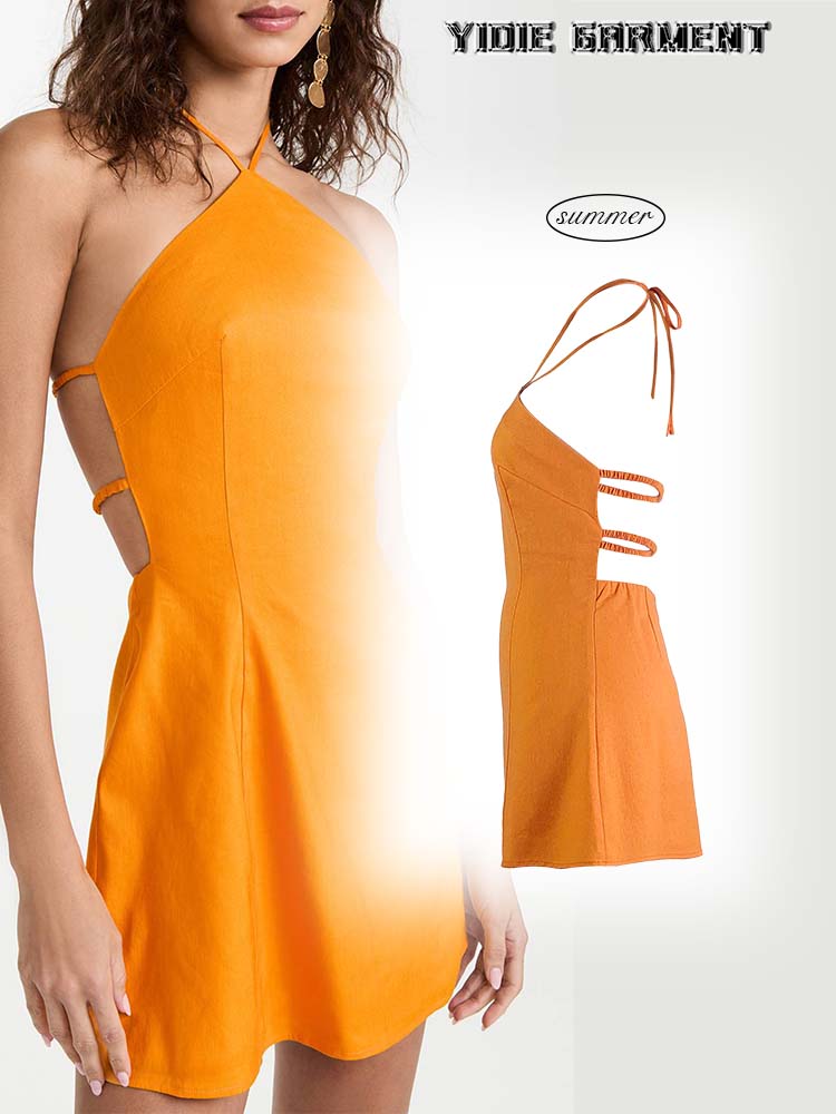 Mini-robe de back-robe à aire ouverte d&#39;été pour le linge féminine