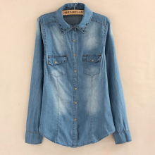 Women's punk style denim shirt