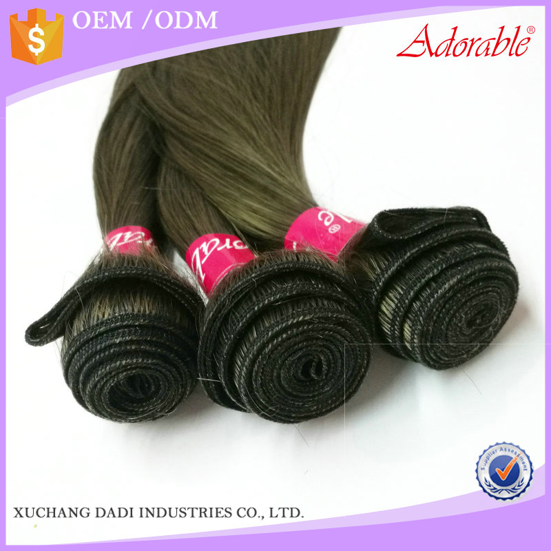 silk straight heat resistant fiber mixed two tone color T1b27 cheap hair bundles 100g,synthetic hair weave can be dyed