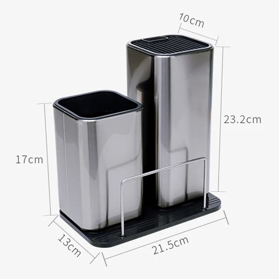 Utensil Holder With Cooking Utensil Set Knives Block