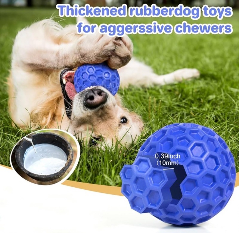 Indestructible Squeaky Dog Ball for Intense Chewers