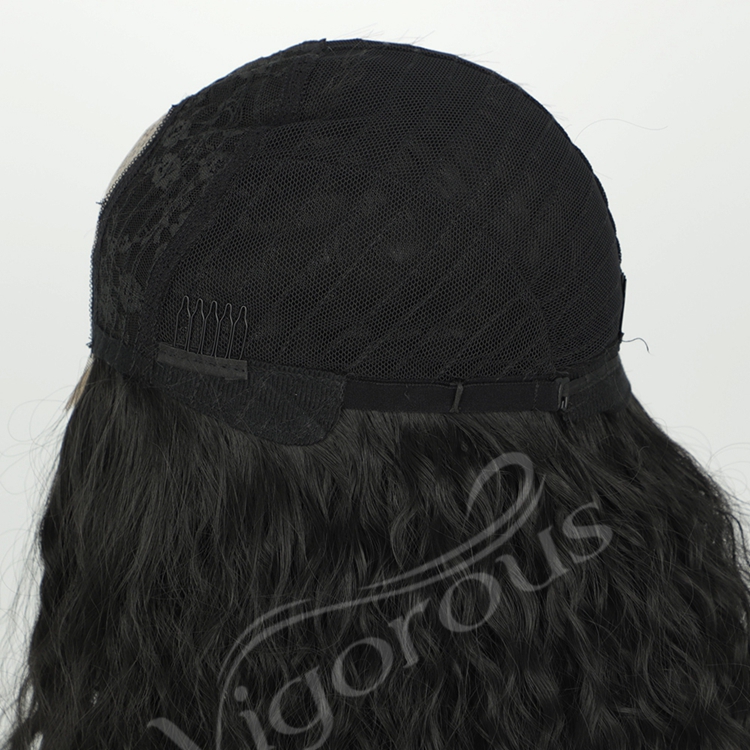 Vigorous Hot Sale Black Kinky Curly Lace Frontal Daily Party High Temperature Fiber Wig Synthetic Hair