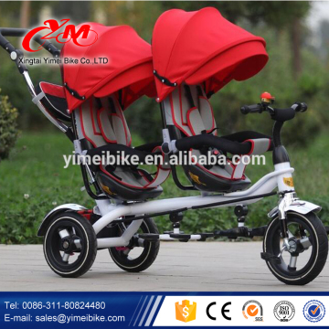 Latest Baby Rotate seat tricycle for twins / especially double tricycle for baby / children twin tricycle with sunshade