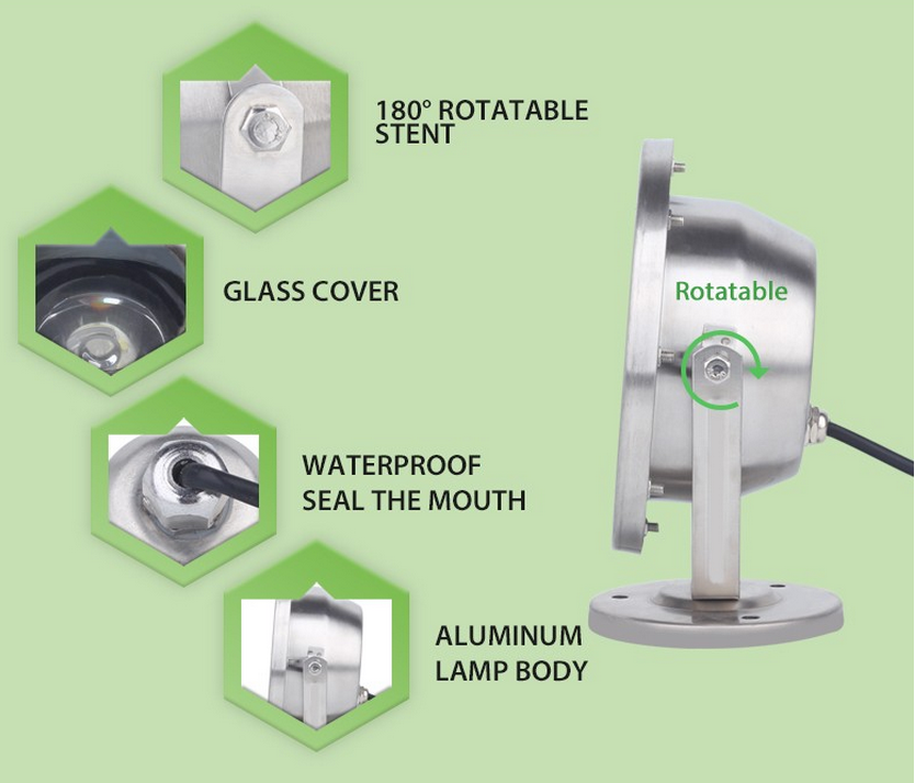 RGB led underwater light