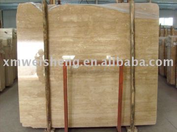 beige travertine slab