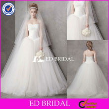 VR001 strapless lace applique corset ball gown tulle skirt wedding dress 2013