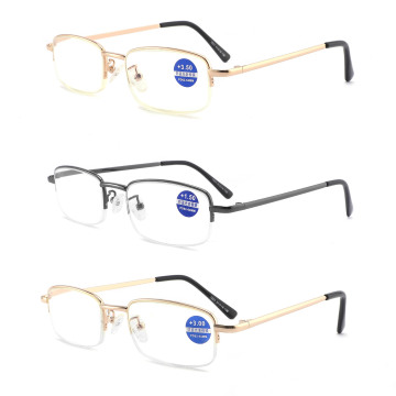 1823 Retro Metal Full Frame Reading Glasses with Anti-Blue Light Blocking Technology for Computers and Reading