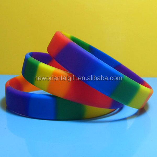 Double Silicone Wristbands/two layers bracelets/two sides bangles