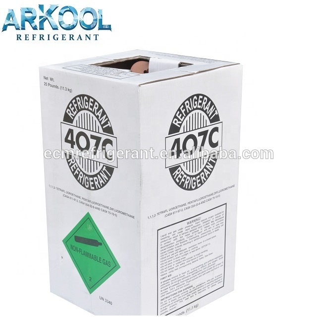 Hot sale R407C refrigerant gas with cheap price  11.3KG cylinder in hydrocarbon