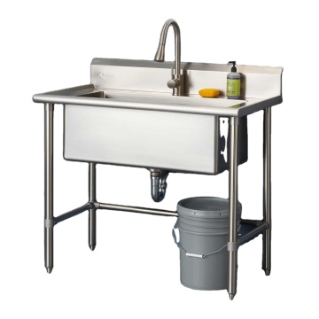 Stainless Steel Supported Clothes Wash Hand Basin Kitchen Cabinet Sink