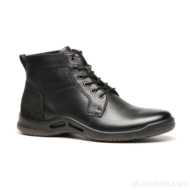 Bota de couro casual masculina outono-inverno