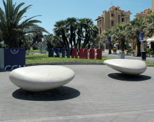 Modern Solid Color Round Edge Concrete Chair