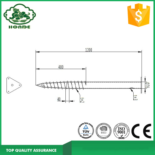 Galvanized Steel Solar Mounting Foundation Ground Screw