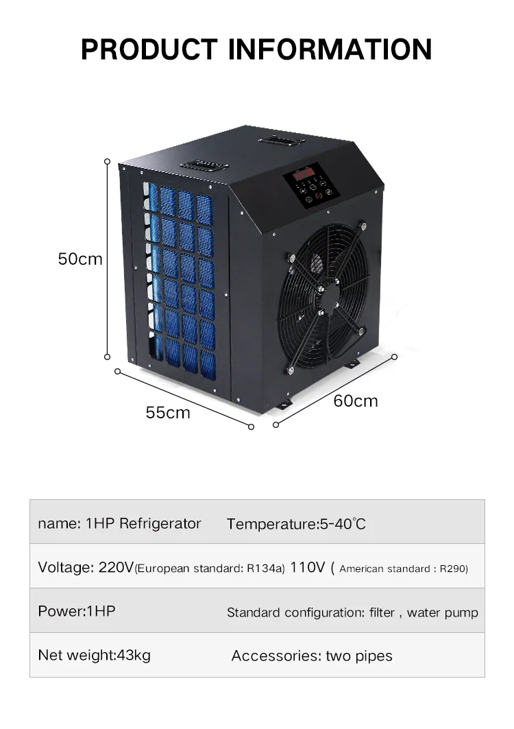 OEM Logo Cold Plunge Water Chiller Ice Bath Cooling System Chiller for Sport Recovery