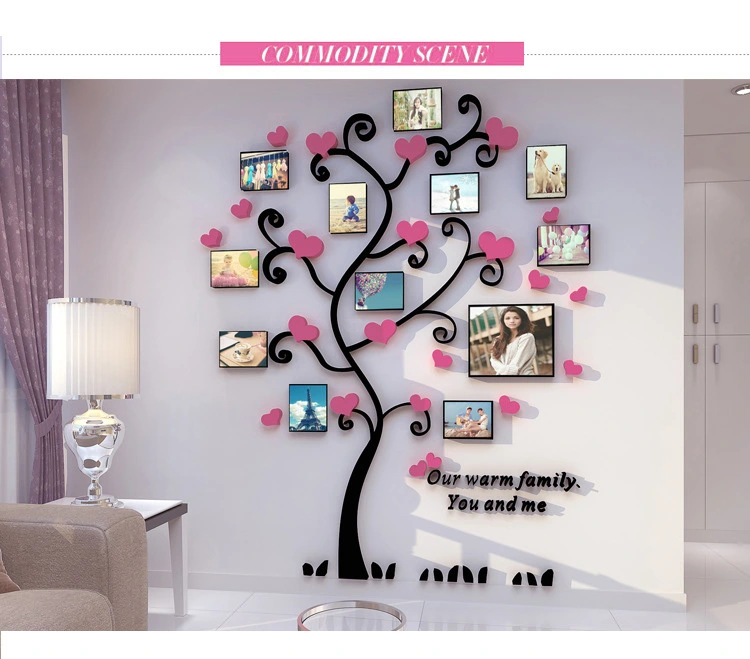 Wedding Photos Tree Warm Creative Home Decoration Painting 3D Acrylic Wall Stickers