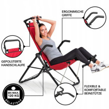 Red Foldable AB Exercise Lounge Chair for Home Gym Workouts
