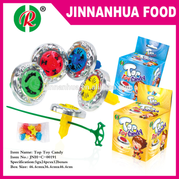 roating top toy with candy