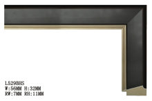 Hot selling W56MM H32MM pine mdf black wood mirror frame